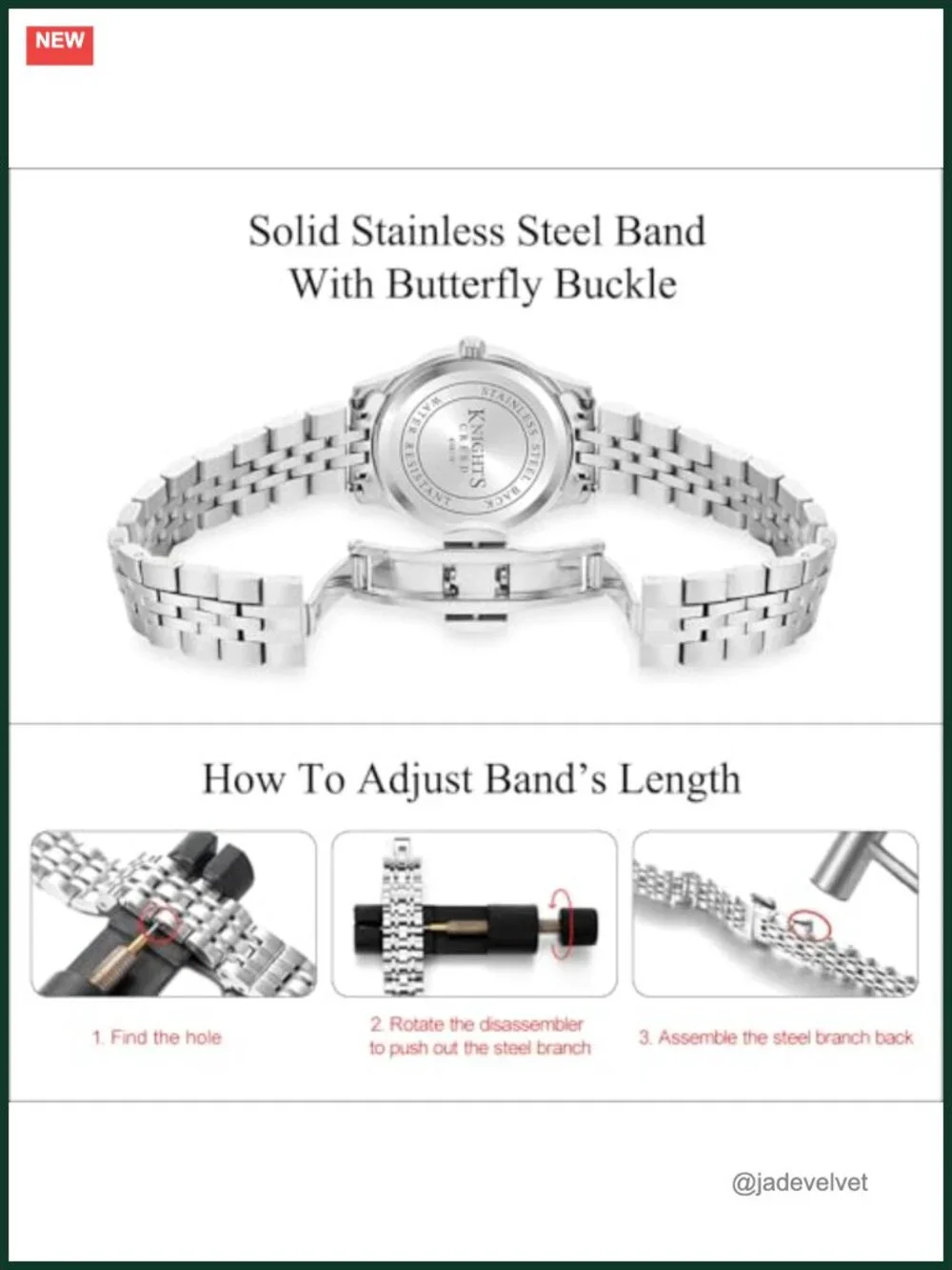 Stainless Steel Easy Reader Dress Watch for Women Japanese Quartz Water